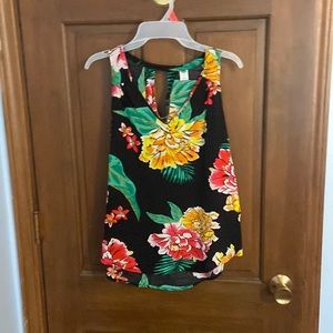 Floral black tank